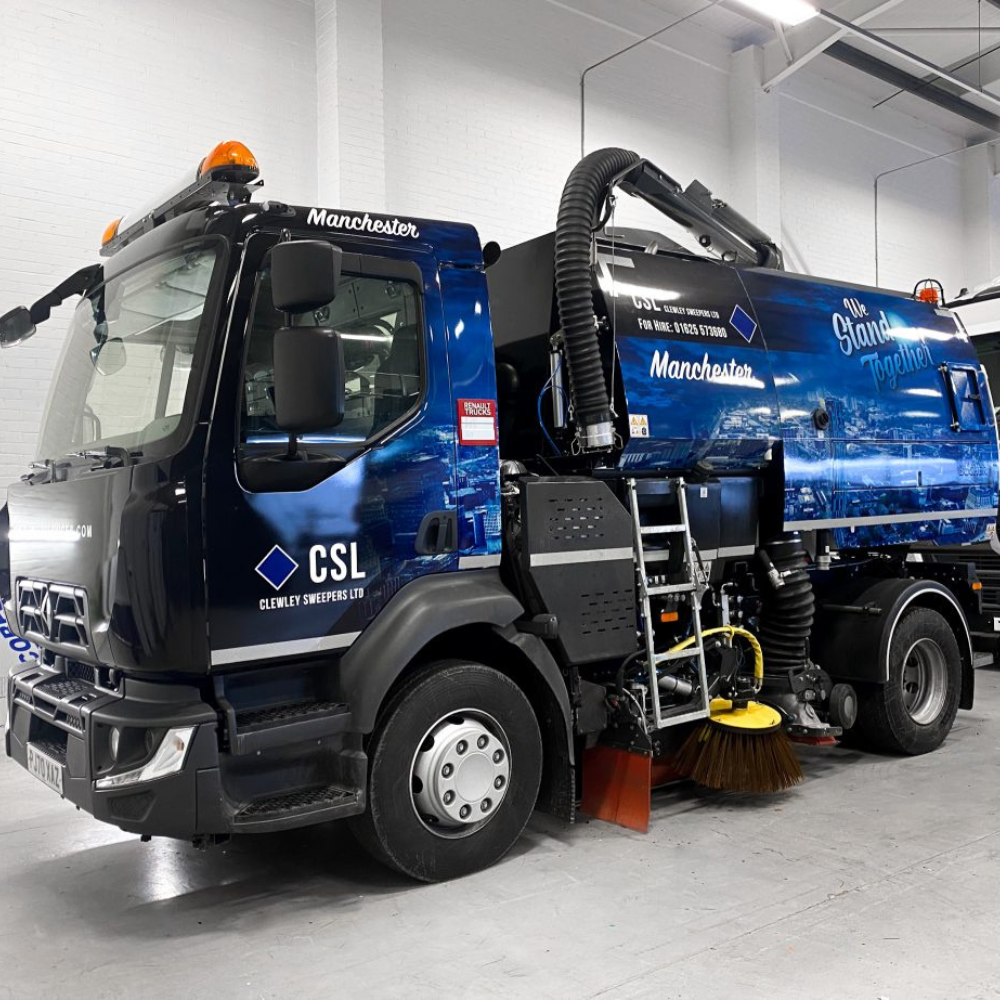 Road sweeping vehicle representing 60 years of experience